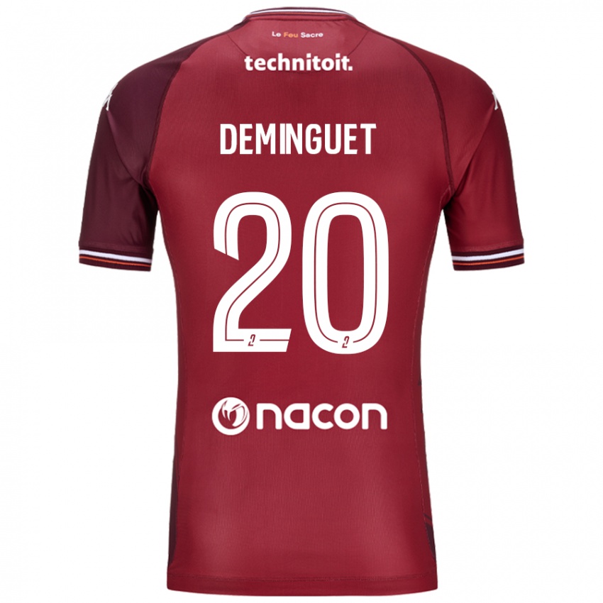 Niño Camiseta Jessy Deminguet #20 Rojo Granata 1ª Equipación 2024/25 La Camisa México