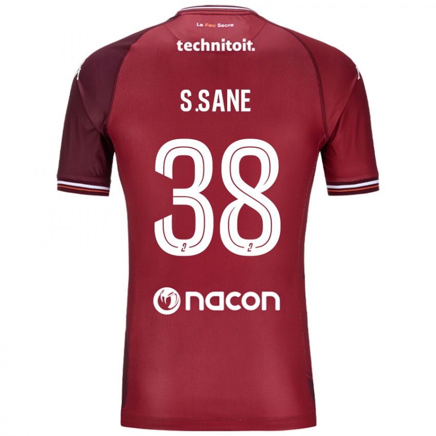 Niño Camiseta Sadibou Sané #38 Rojo Granata 1ª Equipación 2024/25 La Camisa México