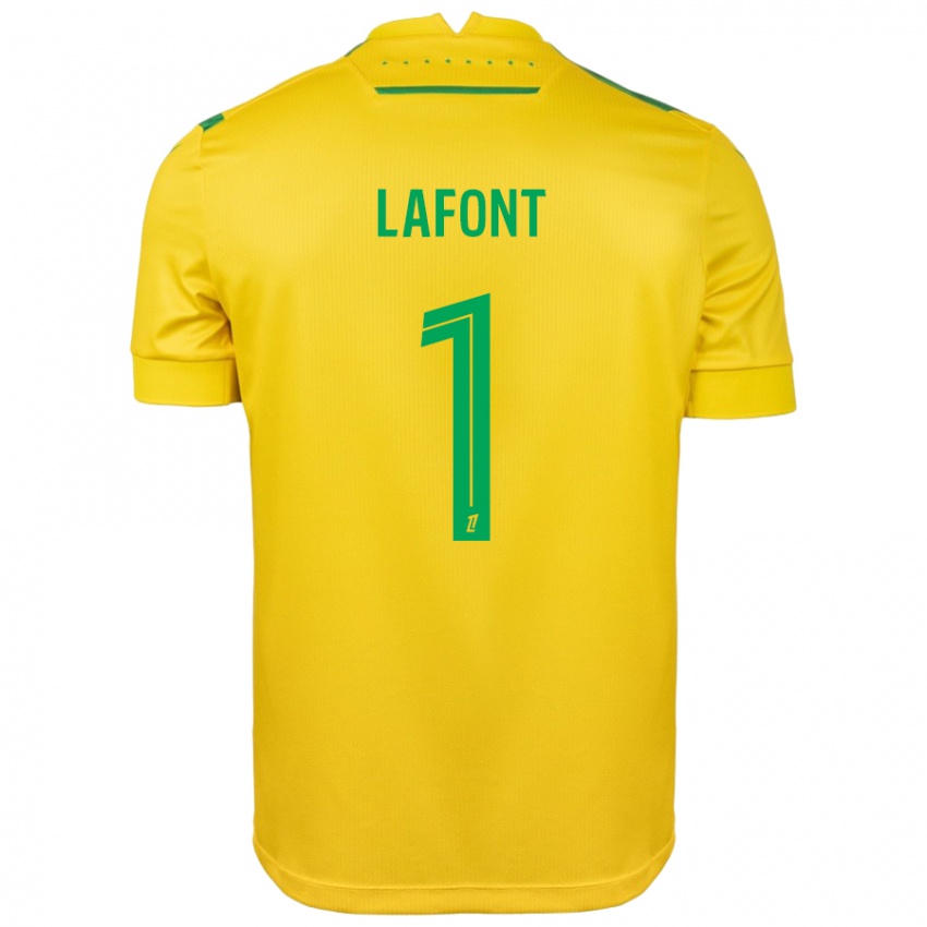 Niño Camiseta Alban Lafont #1 Amarillo Verde 1ª Equipación 2024/25 La Camisa México