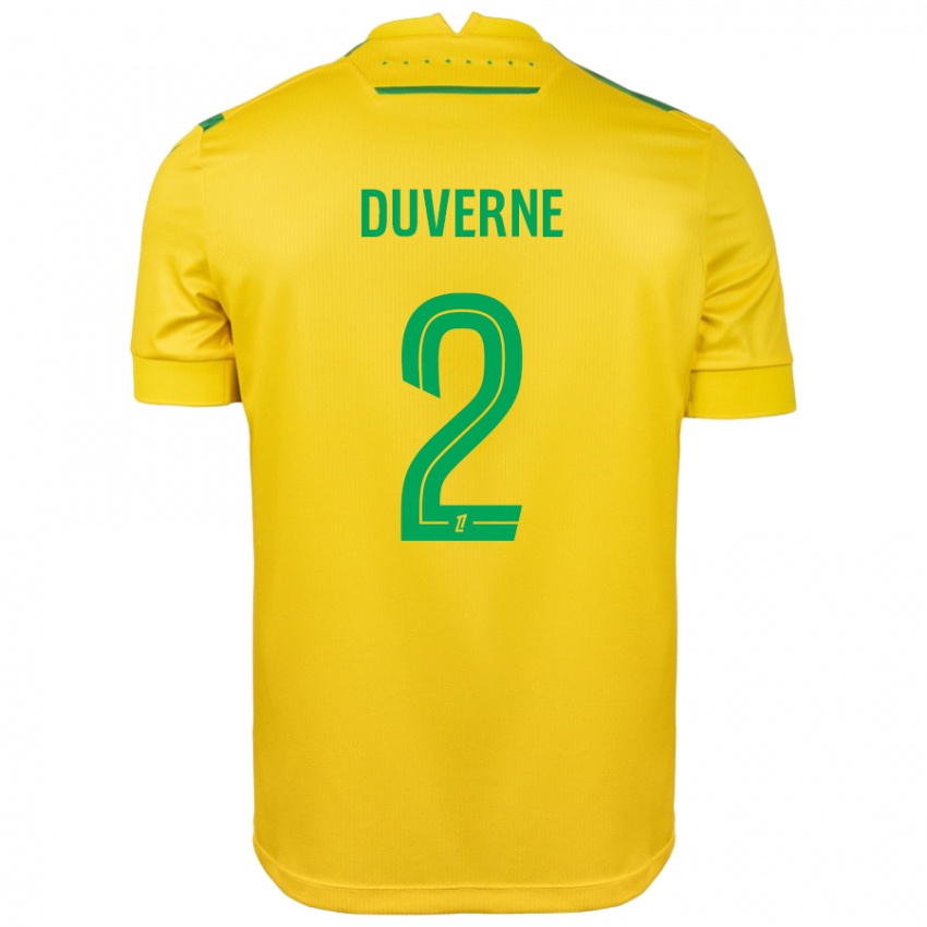 Niño Camiseta Jean-Kévin Duverne #2 Amarillo Verde 1ª Equipación 2024/25 La Camisa México