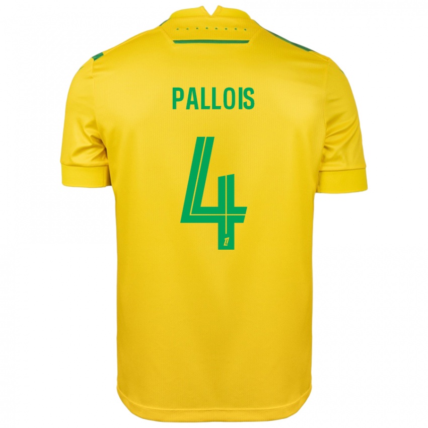 Niño Camiseta Nicolas Pallois #4 Amarillo Verde 1ª Equipación 2024/25 La Camisa México