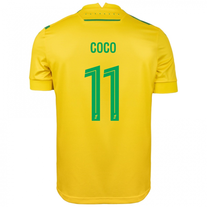 Niño Camiseta Marcus Coco #11 Amarillo Verde 1ª Equipación 2024/25 La Camisa México