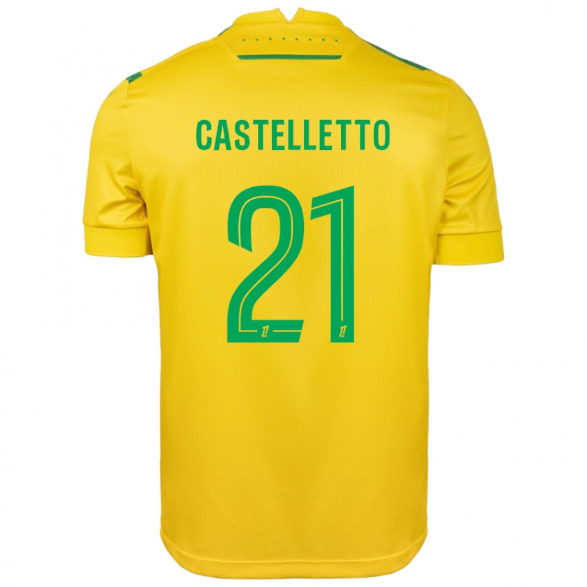 Niño Camiseta Jean-Charles Castelletto #21 Amarillo Verde 1ª Equipación 2024/25 La Camisa México