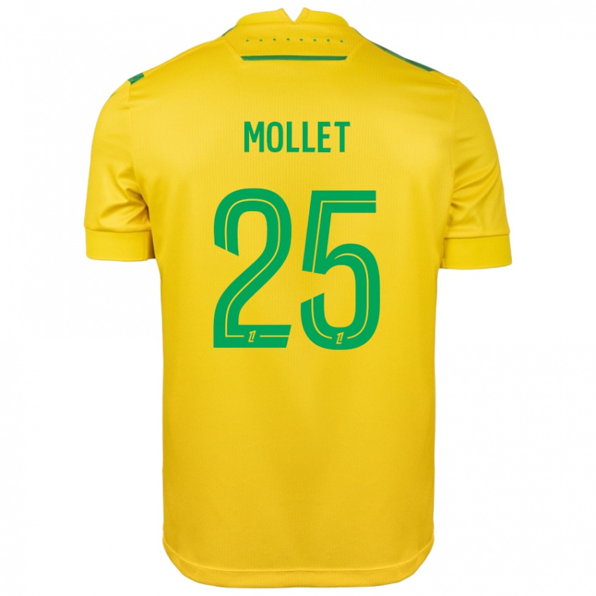 Niño Camiseta Florent Mollet #25 Amarillo Verde 1ª Equipación 2024/25 La Camisa México