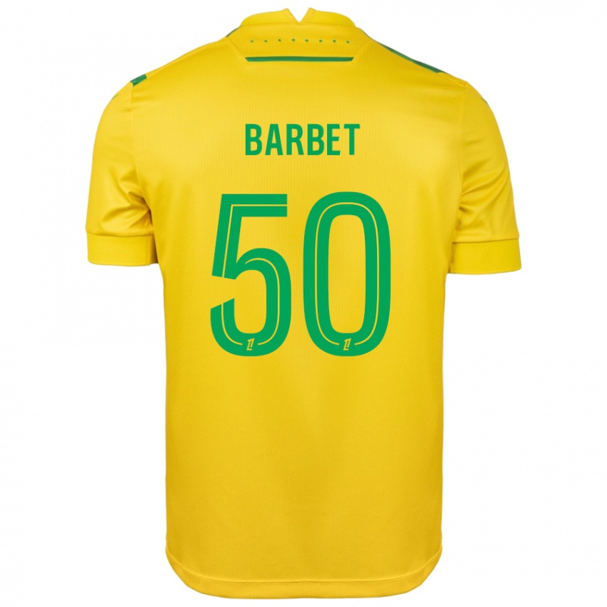 Niño Camiseta Hugo Barbet #50 Amarillo Verde 1ª Equipación 2024/25 La Camisa México