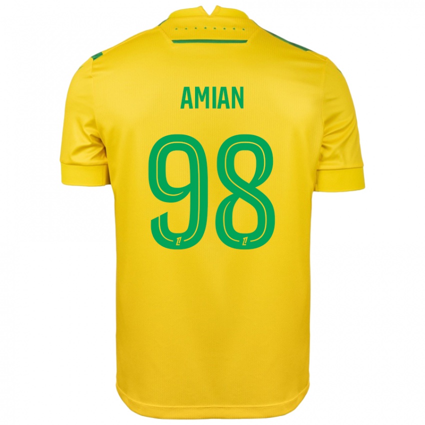 Niño Camiseta Kelvin Amian #98 Amarillo Verde 1ª Equipación 2024/25 La Camisa México