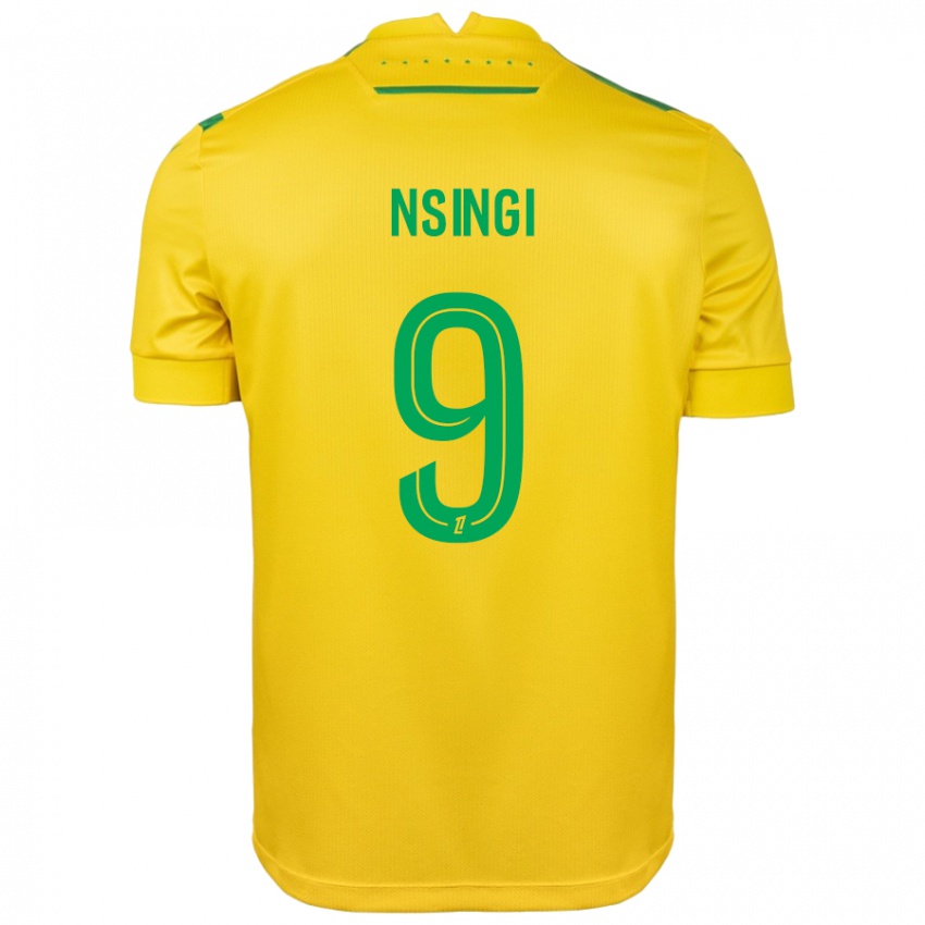 Niño Camiseta Plamedi Nsingi #9 Amarillo Verde 1ª Equipación 2024/25 La Camisa México