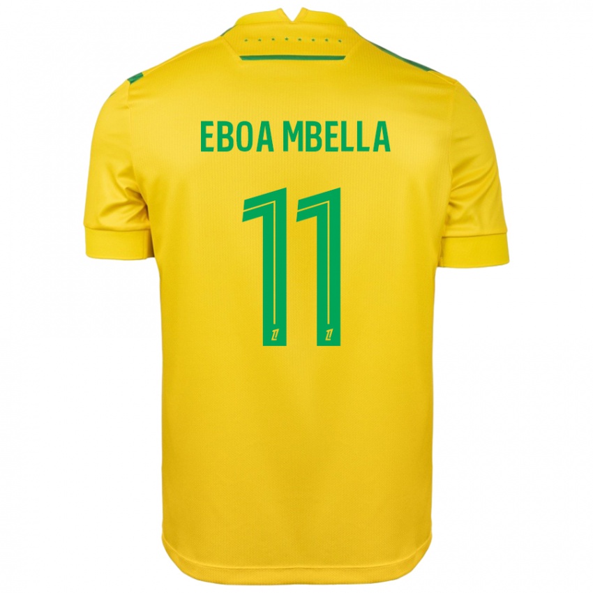 Niño Camiseta Eden Eboa Mbella #11 Amarillo Verde 1ª Equipación 2024/25 La Camisa México