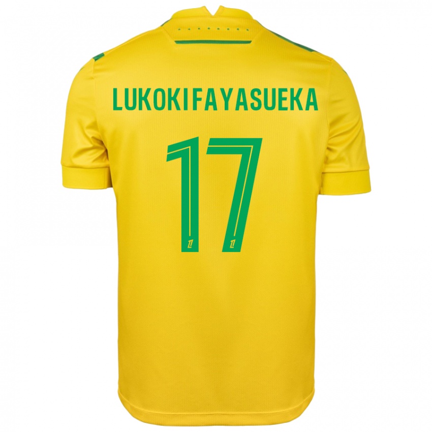 Niño Camiseta Kévin Lukoki Fayasueka #17 Amarillo Verde 1ª Equipación 2024/25 La Camisa México