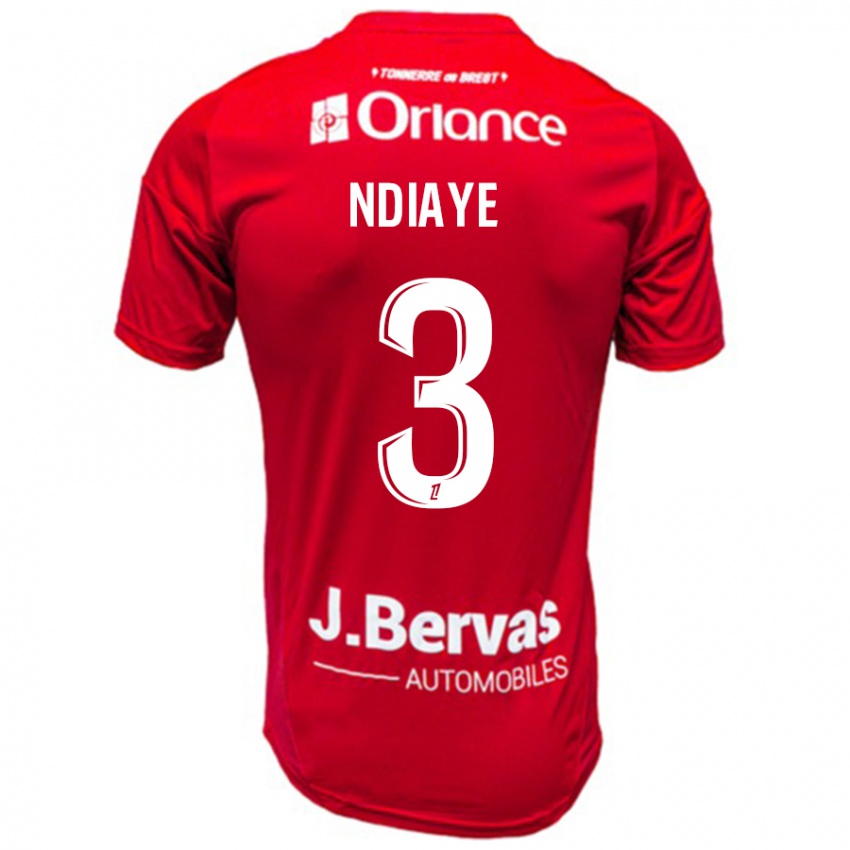 Niño Camiseta Abdoulaye Ndiaye #3 Rojo Blanco 1ª Equipación 2024/25 La Camisa México