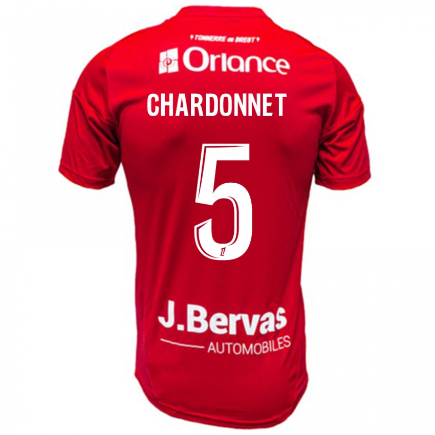 Niño Camiseta Brendan Chardonnet #5 Rojo Blanco 1ª Equipación 2024/25 La Camisa México