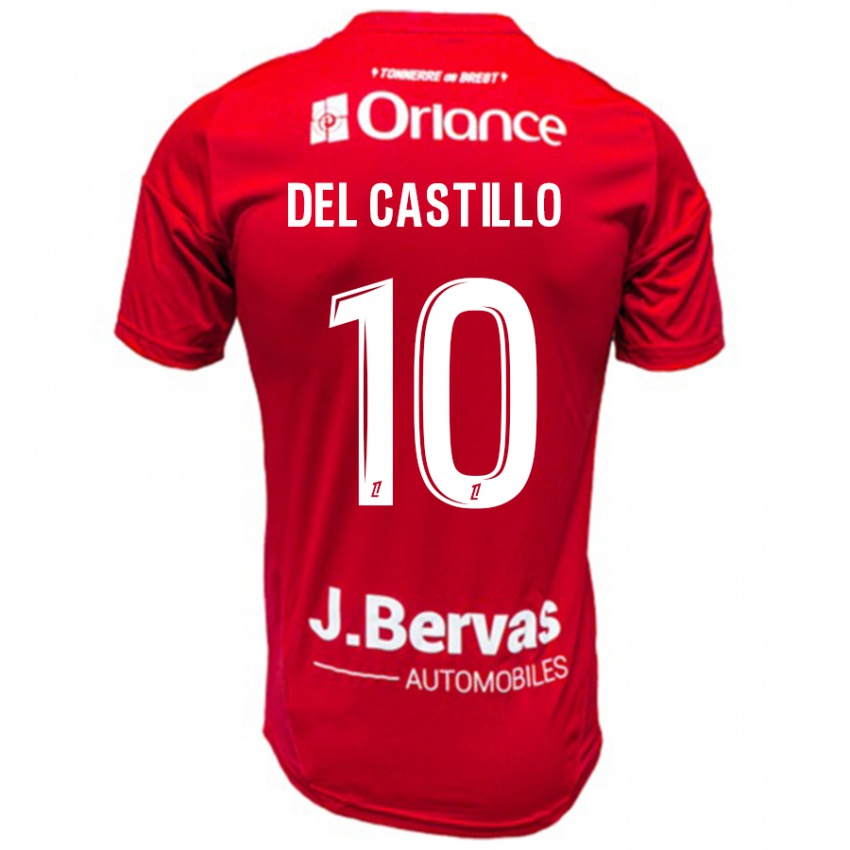 Niño Camiseta Romain Del Castillo #10 Rojo Blanco 1ª Equipación 2024/25 La Camisa México