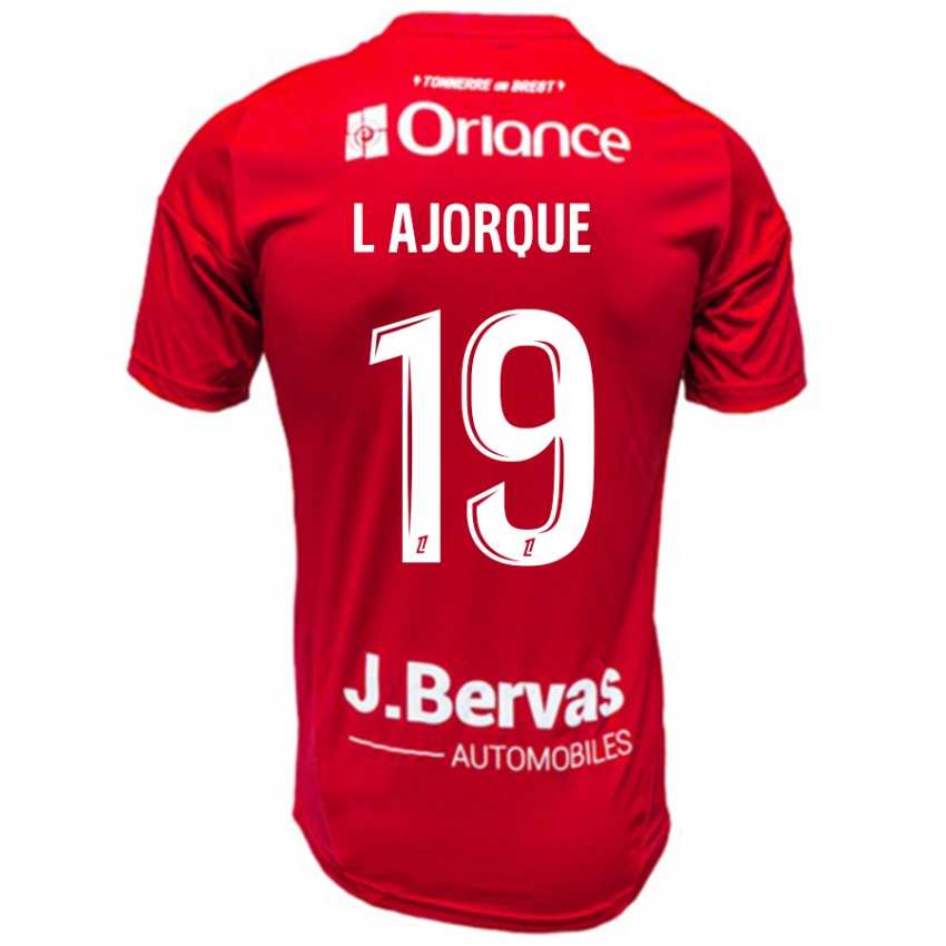 Niño Camiseta Ludovic Ajorque #19 Rojo Blanco 1ª Equipación 2024/25 La Camisa México