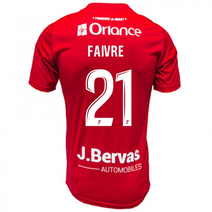 Niño Camiseta Romain Faivre #21 Rojo Blanco 1ª Equipación 2024/25 La Camisa México