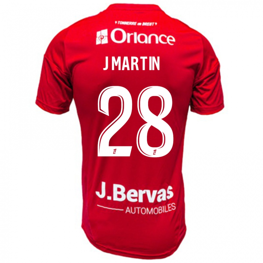 Niño Camiseta Jonas Martin #28 Rojo Blanco 1ª Equipación 2024/25 La Camisa México