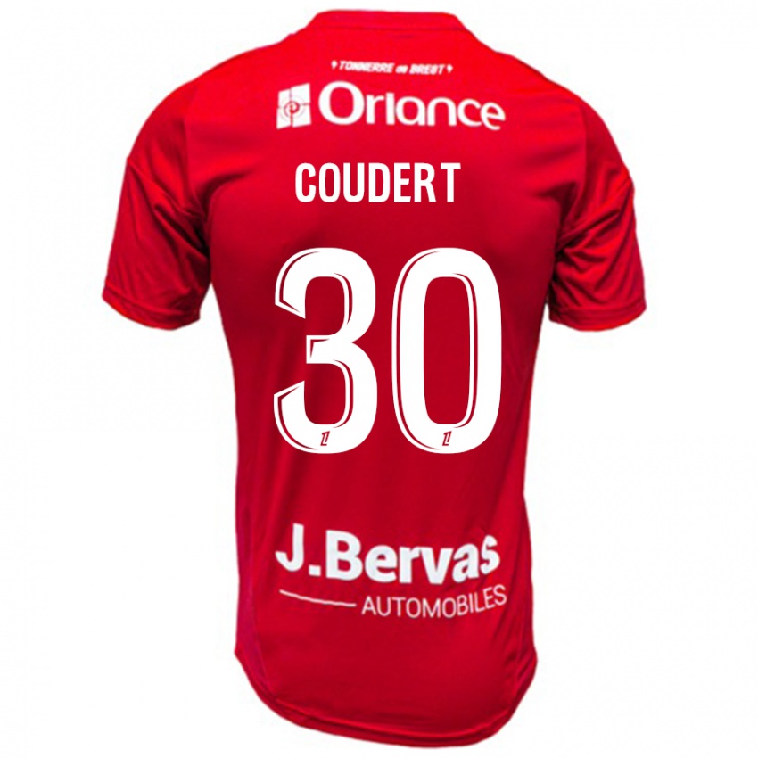 Niño Camiseta Grégoire Coudert #30 Rojo Blanco 1ª Equipación 2024/25 La Camisa México