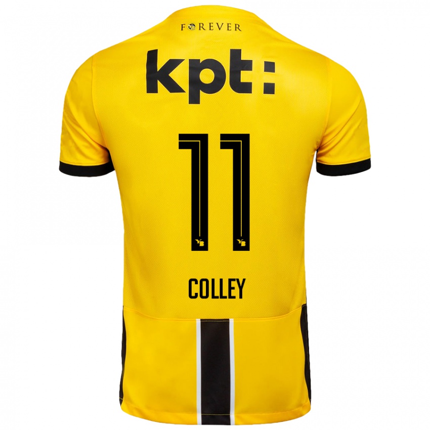 Niño Camiseta Ebrima Colley #11 Amarillo Negro 1ª Equipación 2024/25 La Camisa México