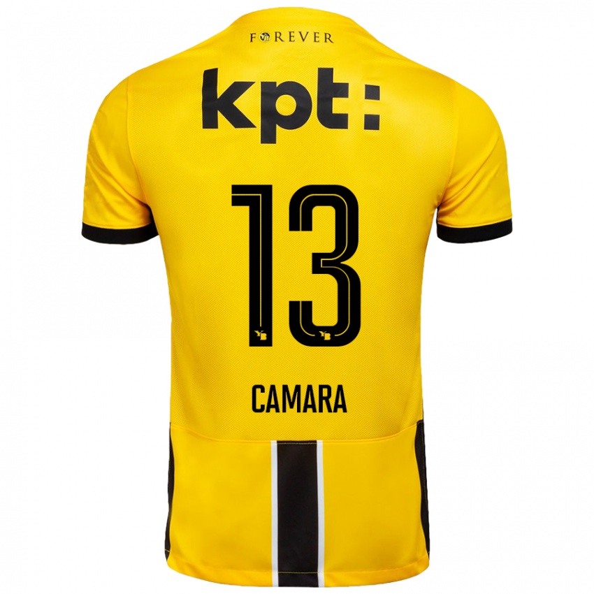 Niño Camiseta Mohamed Camara #13 Amarillo Negro 1ª Equipación 2024/25 La Camisa México