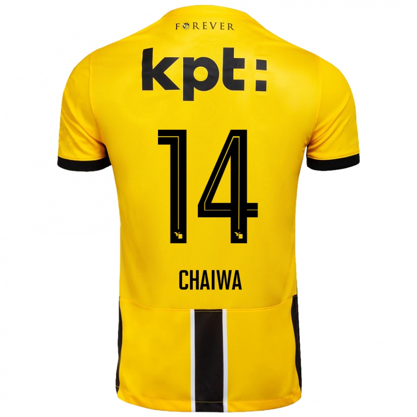 Niño Camiseta Miguel Chaiwa #14 Amarillo Negro 1ª Equipación 2024/25 La Camisa México