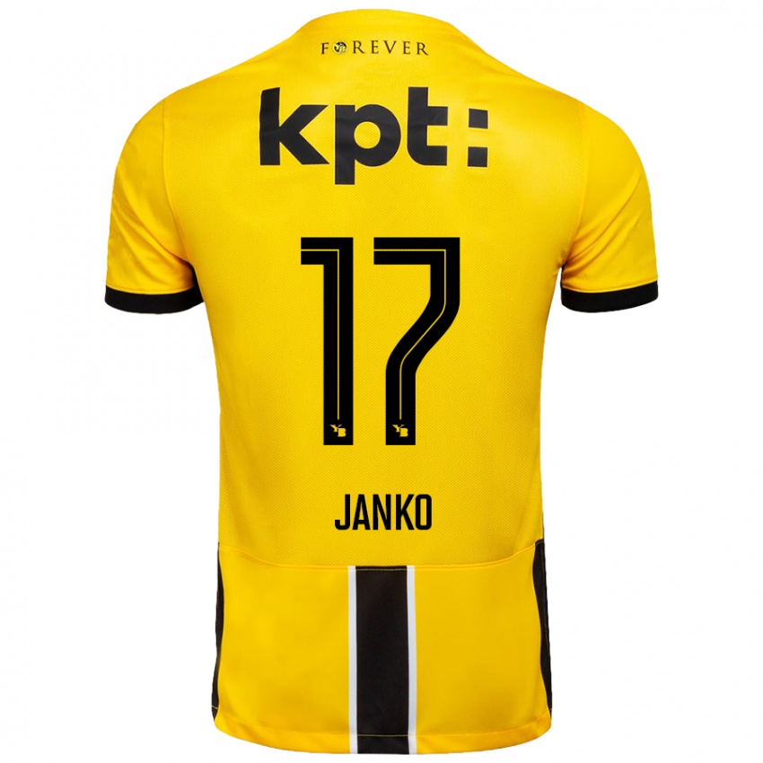 Niño Camiseta Saidy Janko #17 Amarillo Negro 1ª Equipación 2024/25 La Camisa México