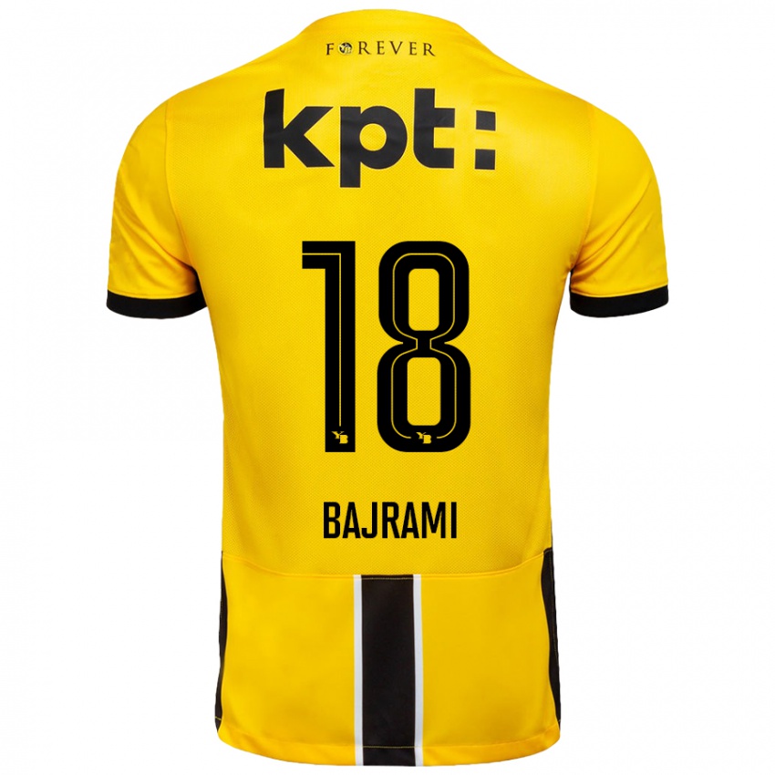 Niño Camiseta Ardian Bajrami #18 Amarillo Negro 1ª Equipación 2024/25 La Camisa México