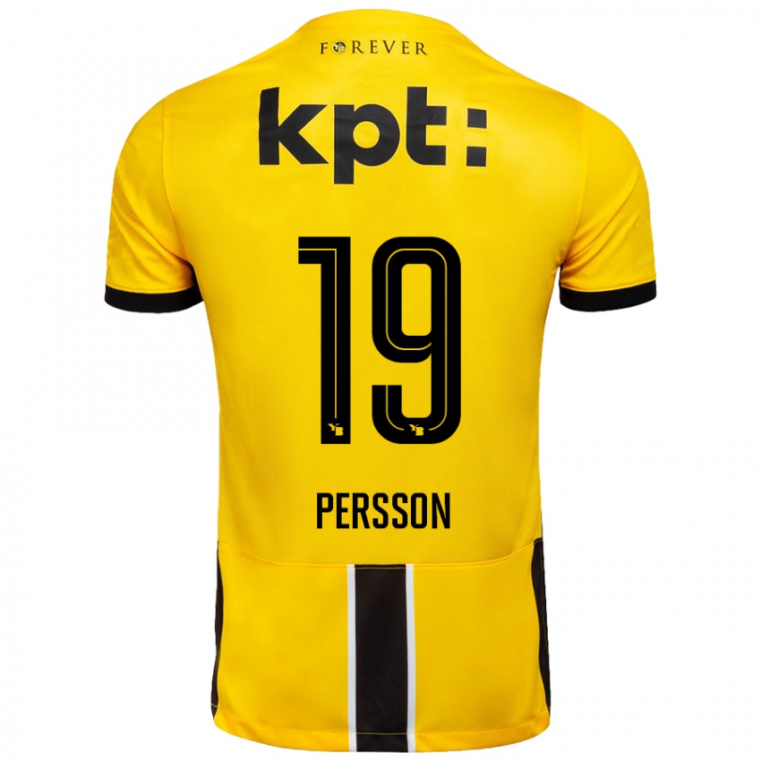 Niño Camiseta Noah Persson #19 Amarillo Negro 1ª Equipación 2024/25 La Camisa México