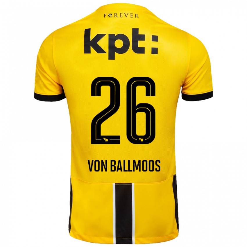 Niño Camiseta David Von Ballmoos #26 Amarillo Negro 1ª Equipación 2024/25 La Camisa México