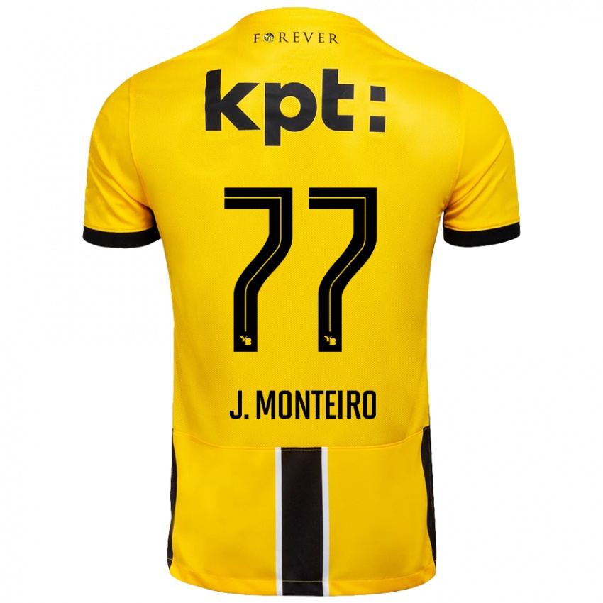 Niño Camiseta Joël Monteiro #77 Amarillo Negro 1ª Equipación 2024/25 La Camisa México