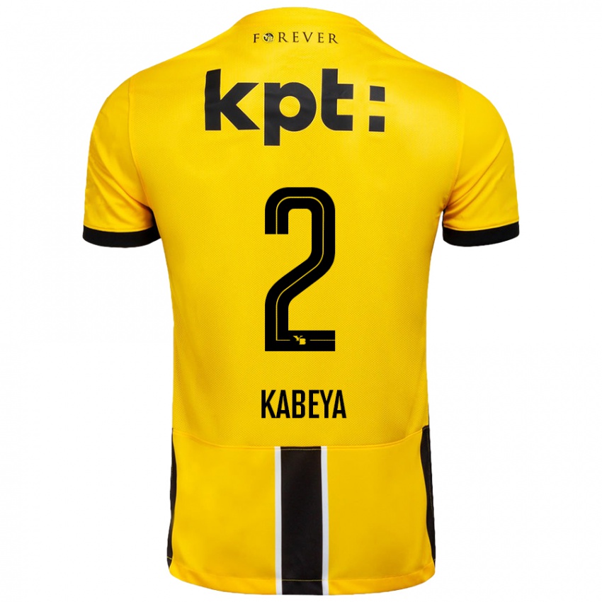 Niño Camiseta Benjamin Kabeya #2 Amarillo Negro 1ª Equipación 2024/25 La Camisa México