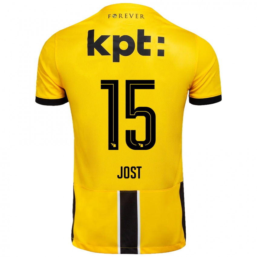 Niño Camiseta Tristan Jost #15 Amarillo Negro 1ª Equipación 2024/25 La Camisa México