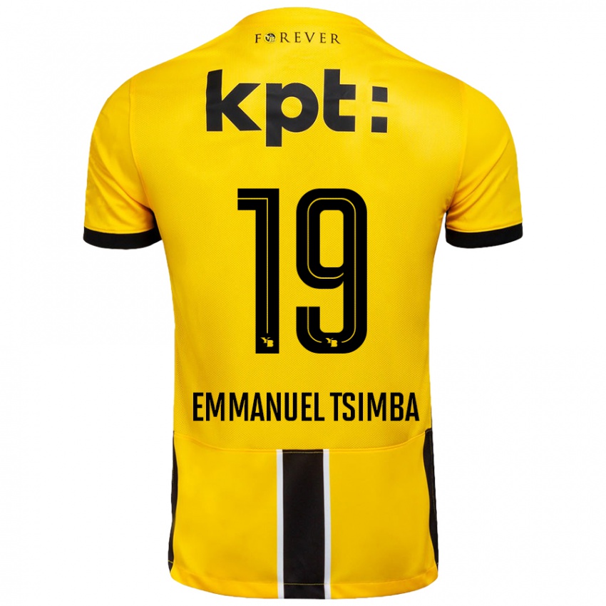 Niño Camiseta Felix Emmanuel Tsimba #19 Amarillo Negro 1ª Equipación 2024/25 La Camisa México