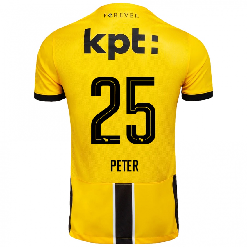 Niño Camiseta Luc Peter #25 Amarillo Negro 1ª Equipación 2024/25 La Camisa México