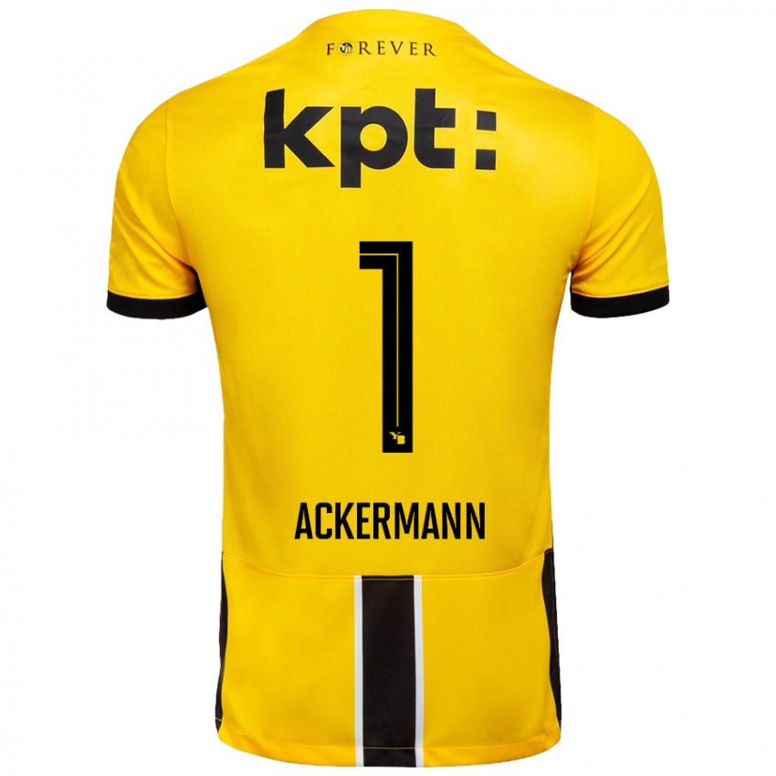 Niño Camiseta Jara Ackermann #1 Amarillo Negro 1ª Equipación 2024/25 La Camisa México