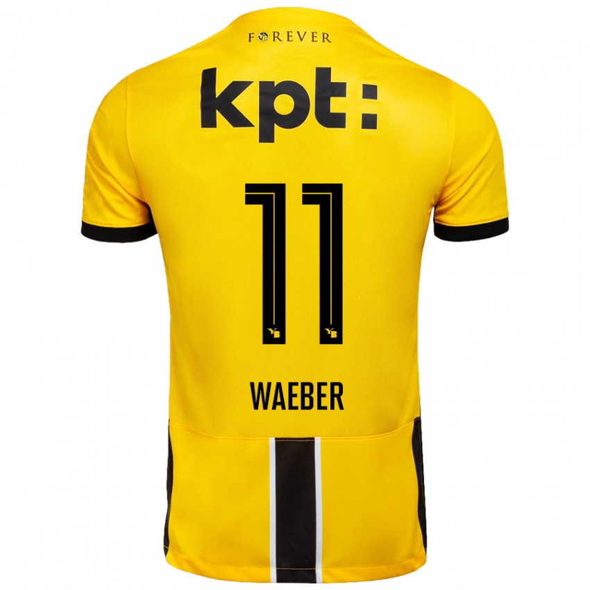 Niño Camiseta Stéphanie Waeber #11 Amarillo Negro 1ª Equipación 2024/25 La Camisa México