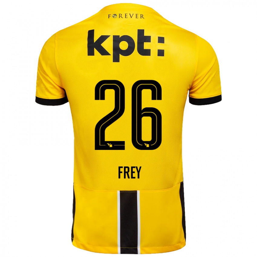 Niño Camiseta Laura Frey #26 Amarillo Negro 1ª Equipación 2024/25 La Camisa México