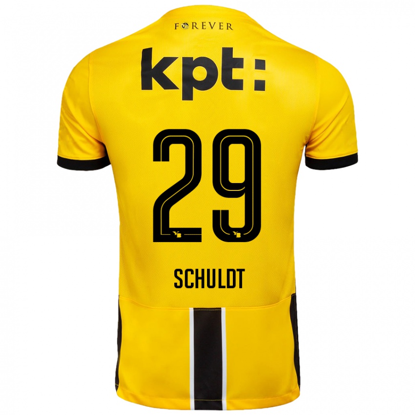 Niño Camiseta Inga Schuldt #29 Amarillo Negro 1ª Equipación 2024/25 La Camisa México