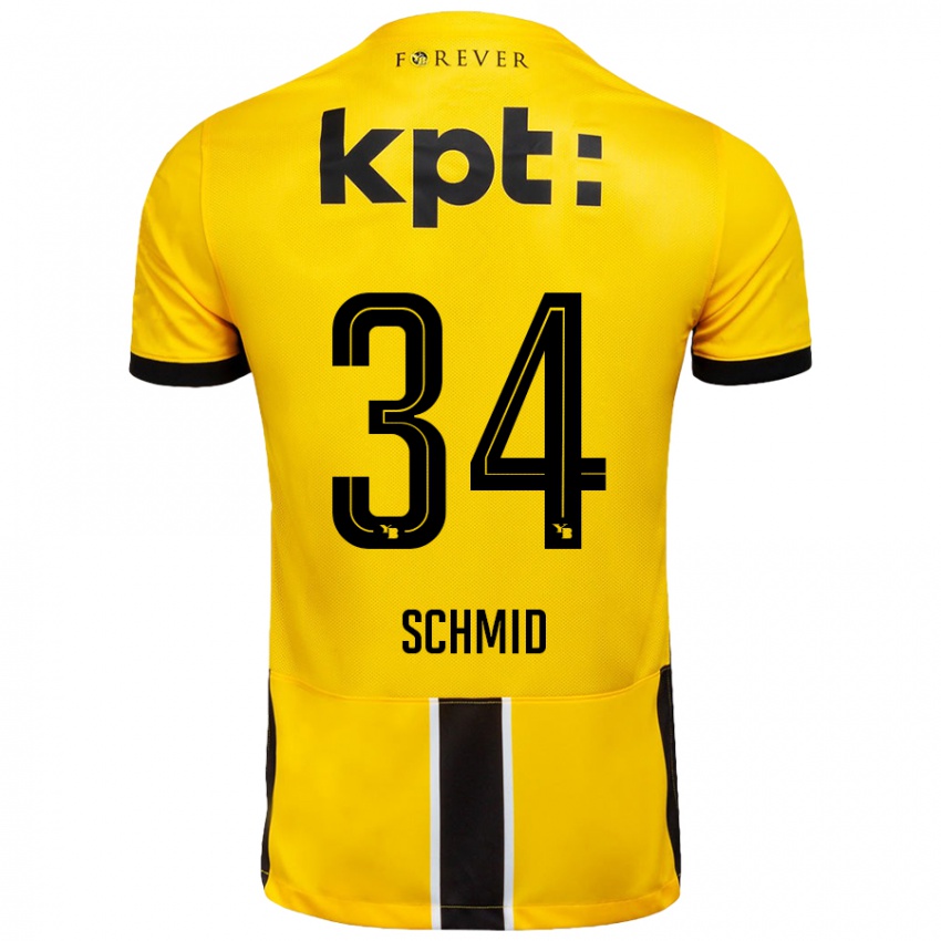 Niño Camiseta Céline Schmid #34 Amarillo Negro 1ª Equipación 2024/25 La Camisa México