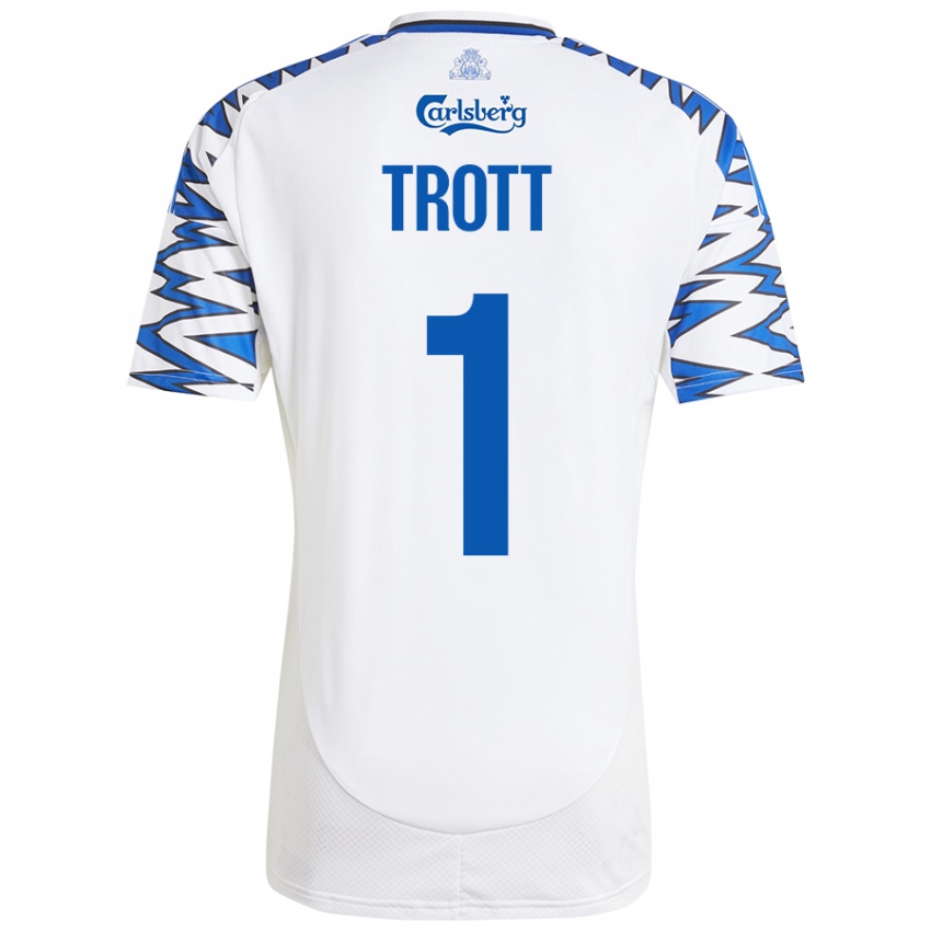 Niño Camiseta Nathan Trott #1 Blanco Azul Cielo 1ª Equipación 2024/25 La Camisa México