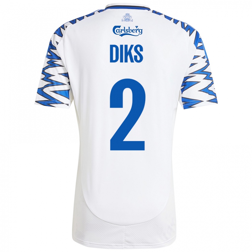 Niño Camiseta Kevin Diks #2 Blanco Azul Cielo 1ª Equipación 2024/25 La Camisa México