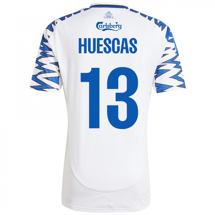 Niño Camiseta Rodrigo Huescas #13 Blanco Azul Cielo 1ª Equipación 2024/25 La Camisa México