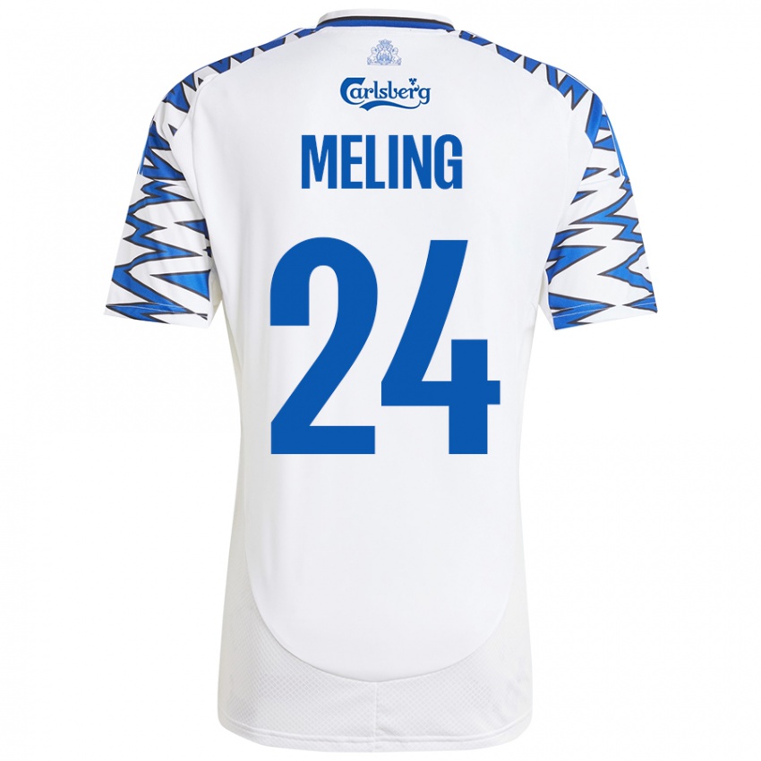 Niño Camiseta Birger Meling #24 Blanco Azul Cielo 1ª Equipación 2024/25 La Camisa México