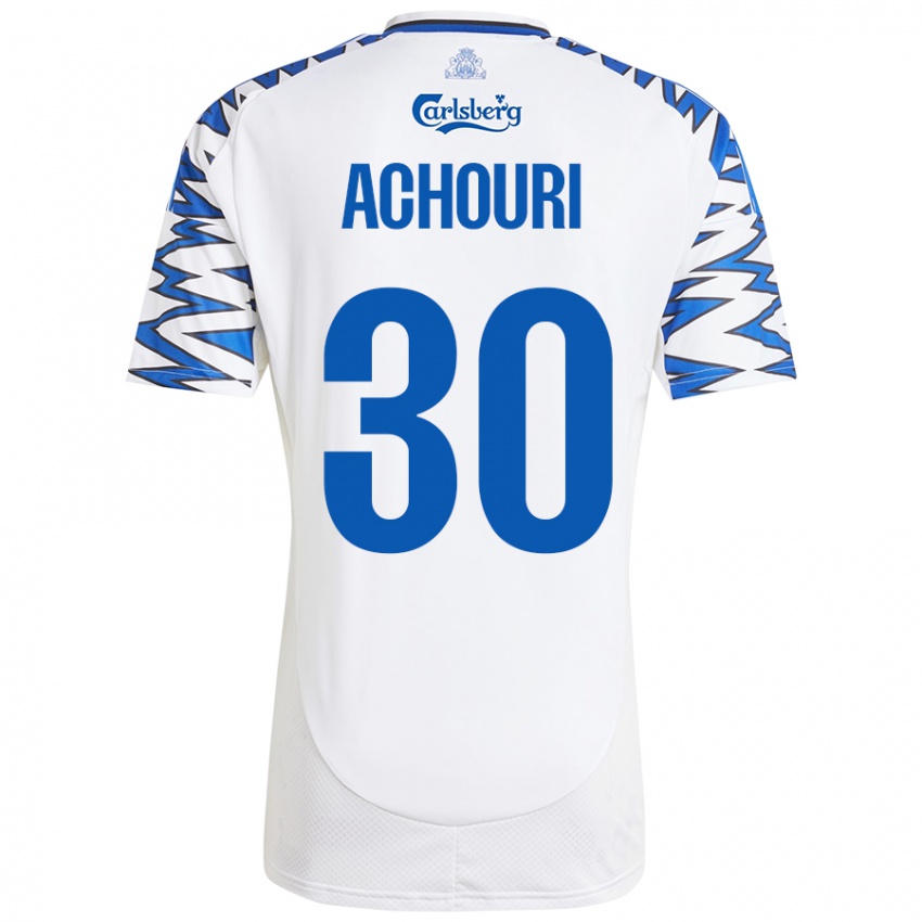 Niño Camiseta Elias Achouri #30 Blanco Azul Cielo 1ª Equipación 2024/25 La Camisa México