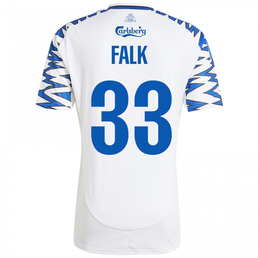 Niño Camiseta Rasmus Falk #33 Blanco Azul Cielo 1ª Equipación 2024/25 La Camisa México