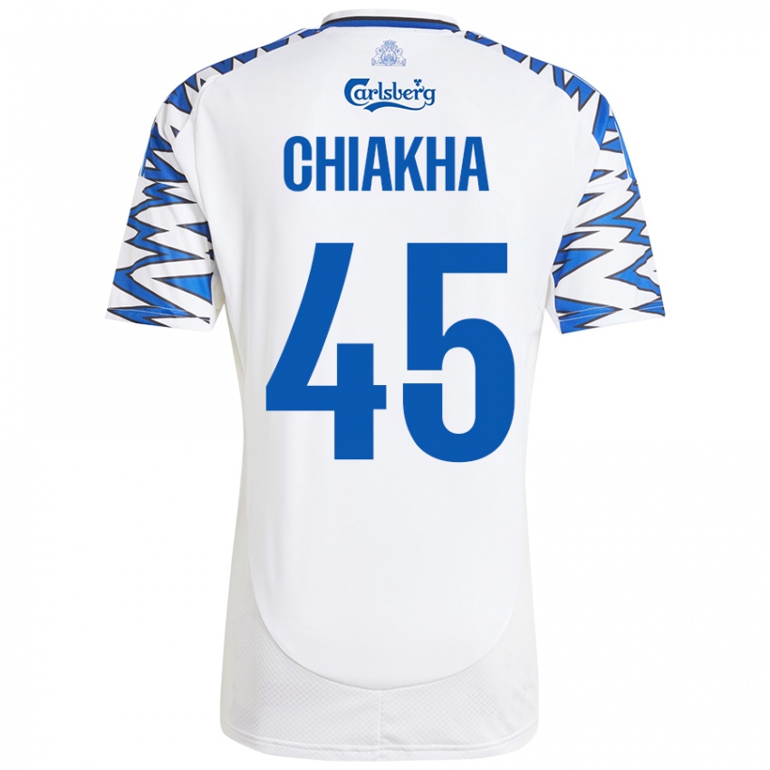 Niño Camiseta Amin Chiakha #45 Blanco Azul Cielo 1ª Equipación 2024/25 La Camisa México