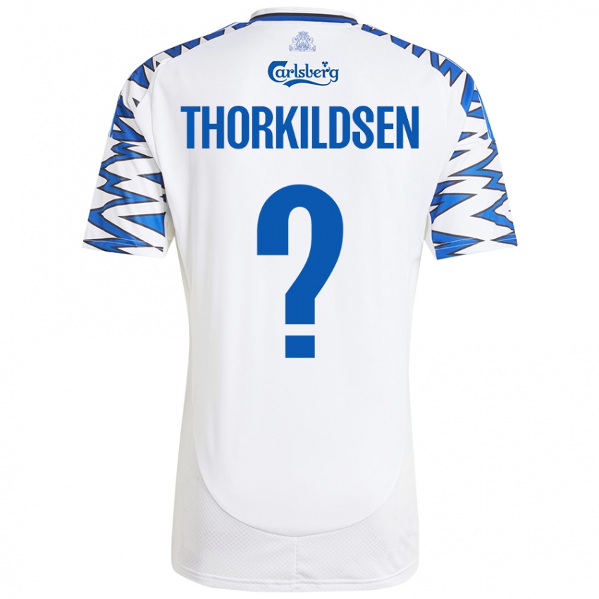 Niño Camiseta Elias Thorkildsen #0 Blanco Azul Cielo 1ª Equipación 2024/25 La Camisa México