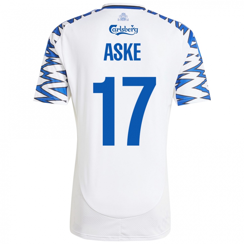 Niño Camiseta Aske Christensen #17 Blanco Azul Cielo 1ª Equipación 2024/25 La Camisa México