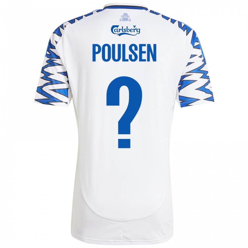 Niño Camiseta Xander Poulsen #0 Blanco Azul Cielo 1ª Equipación 2024/25 La Camisa México