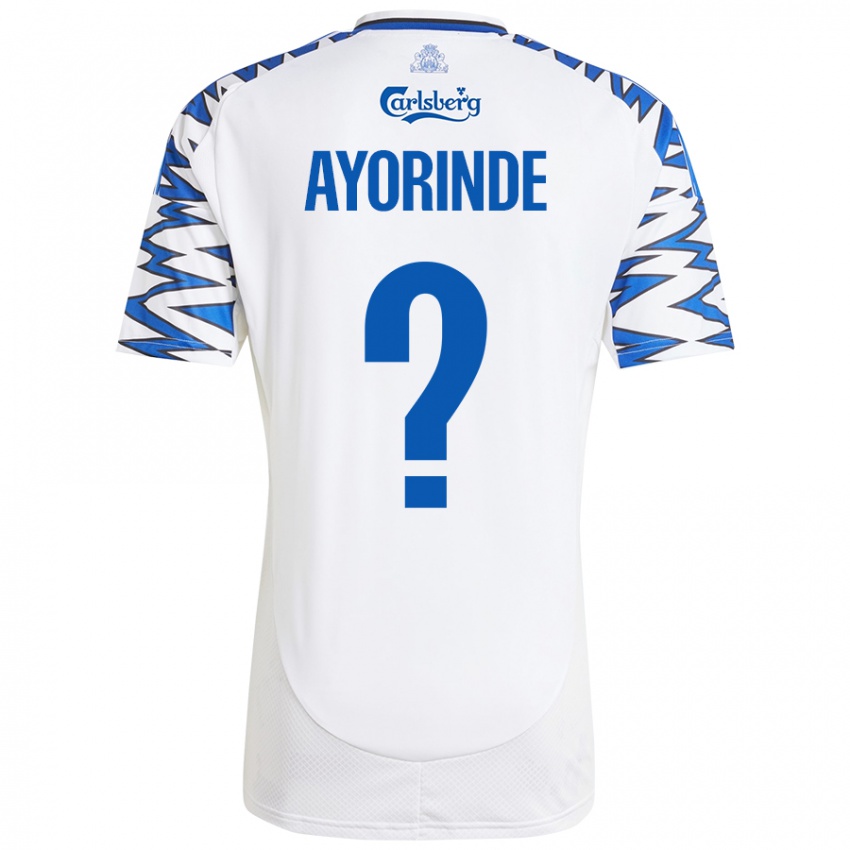 Niño Camiseta Noah Ayorinde #0 Blanco Azul Cielo 1ª Equipación 2024/25 La Camisa México