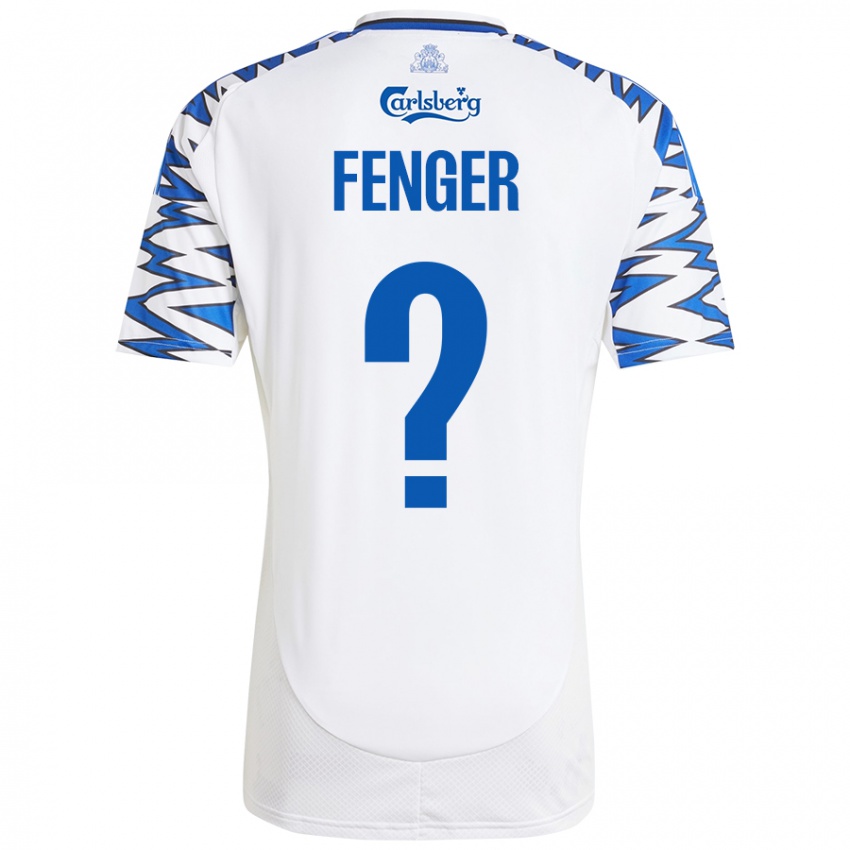 Niño Camiseta Oskar Fenger #0 Blanco Azul Cielo 1ª Equipación 2024/25 La Camisa México