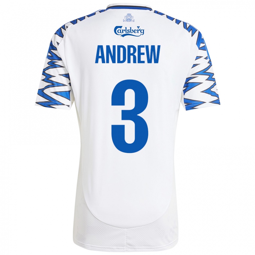 Niño Camiseta Tristan Andrew #3 Blanco Azul Cielo 1ª Equipación 2024/25 La Camisa México